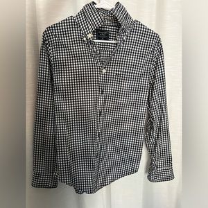 Men’s Abercrombie & Fitch long sleeve button up navy blue and white. Size XS